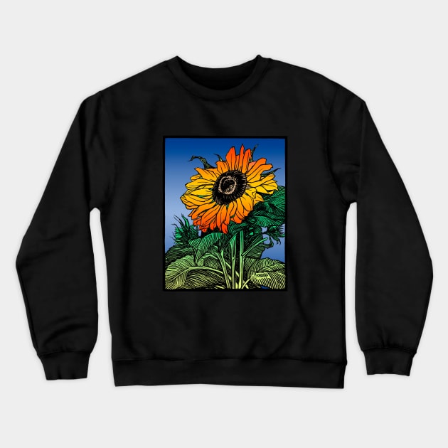 Sunflower Aesthetic Floral Fashion Graphic Garden Design Crewneck Sweatshirt by Pine Hill Goods